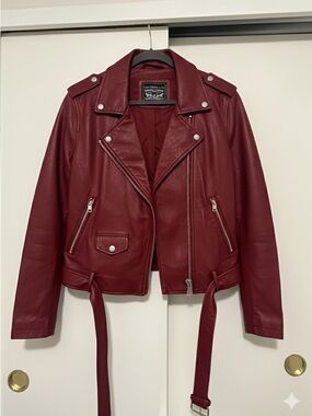 Levi's Red REAL / GENUINE Leather Moto Jacket